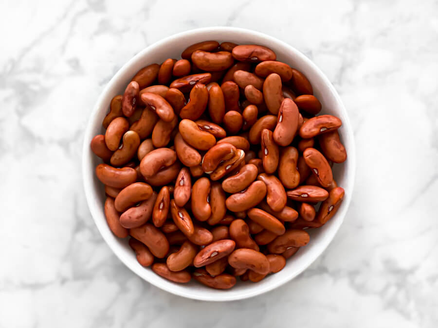 bowl of soaked kidney beans