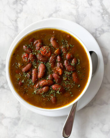 Bowl of rajma made in the instant pot