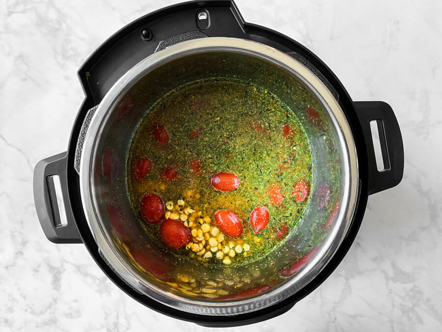 Ingredients in the Instant Pot.