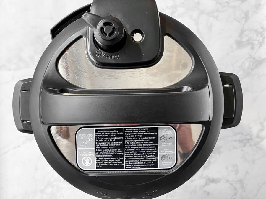 Top of pressure cooker.